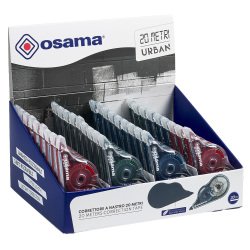Correttore a nastro 20 Metri - 5 mm x 20 m - involucro colori assortiti Urban - Osama - conf. 36 pezzi