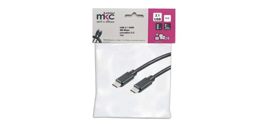 Cavo USB - 2.0 C/C - 100W - 480Mbps - 1 mt - MKC Melchioni