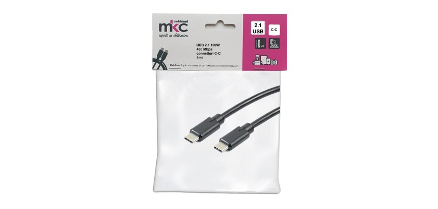 Cavo USB - 2.0 C/C - 100W - 480Mbps - 1 mt - MKC Melchioni