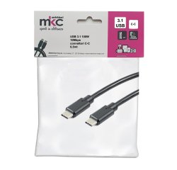Cavo USB - 3.1 C/C - 100W - 10Mbps - 0,5 mt - MKC Melchioni
