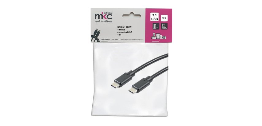 Cavo USB - 3.1 C/C - 100W - 10Mbps - 1 mt - MKC Melchioni