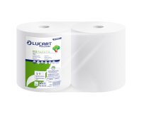 Bobina asciugatutto Eco Pulitutto - microgoffrata - 2 veli - diametro 24,5 cm - 23,5 cm x 212 m - 18,5 gr - carta riciclata - bianco  - Lucart