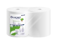 Bobina asciugatutto Eco 800 Joint - 2 veli - 18,5 gr - diametro 26,5 cm - 23,5 cm x 312 m - microgoffrata - carta riciclata - bianco  - Lucart