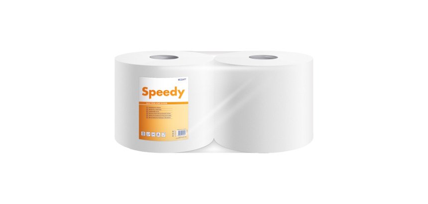Bobina asciugatutto Speedy - 2 veli - 17 gr - diametro 26 cm - 21,5 cm x 192 m - microgoffrata - cellulosa - bianco - Lucart
