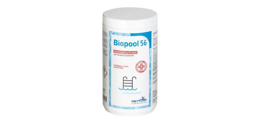 Disinfettante granulare per acque di piscine Biopool 56 in barattolo - 1 Kg - Nettuno