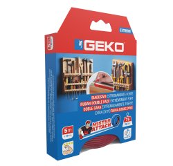 Nastro biadesivo EXTREME Mister Attach - 19 mm x 5 m - grigio/rosso - Geko