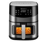 Friggitrice ad aria Arianna - doppia resistenza - 39 x 33,5 x 39,5 cm - 6,5 L - nero - Melchioni family
