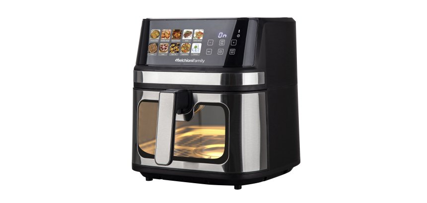 Friggitrice ad aria Gaia Plus - doppia resistenza - 38,8 x 33,7 x 38,5 cm - 8 L - nero - Melchioni family