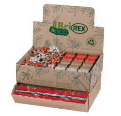 Espositore Ecocarta fantasie natale - carta regalo/stelle/rocchetti - fantasie assortite - Rex Sadoch