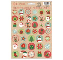 Stickers adesivi fustellati - motivi natale - colori assortiti - Rex Sadoch