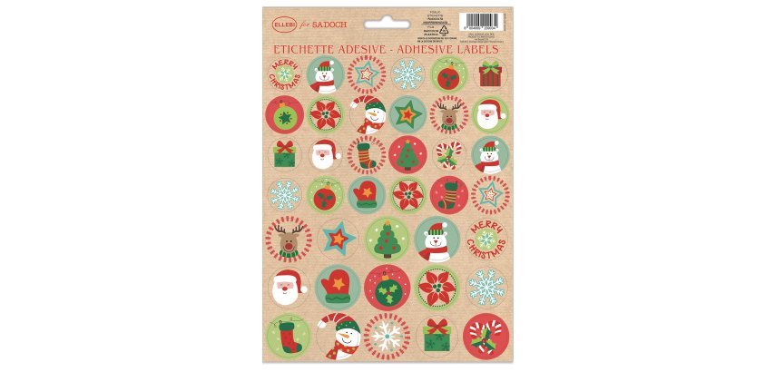 Stickers adesivi fustellati - motivi natale - colori assortiti - Rex Sadoch