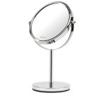 Specchio per trucco - con ingrandimento x3 - diametro specchio 15,5 cm - altezza 32 cm - grigio - Girmi