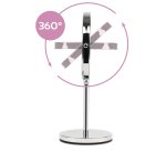 Specchio per trucco - con ingrandimento x3 - diametro specchio 15,5 cm - altezza 32 cm - grigio - Girmi