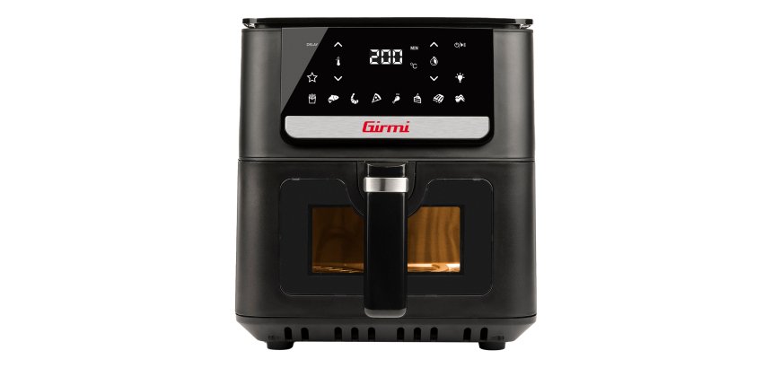 Friggitrice ad aria - a 2 altezze - 6,5 L - 28,5 x 30,5 x 38 cm - nero - Girmi