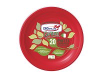 Piatto frutta - compostabile - diametro 17 cm - rosso - Dopla - conf. 20 pezzi