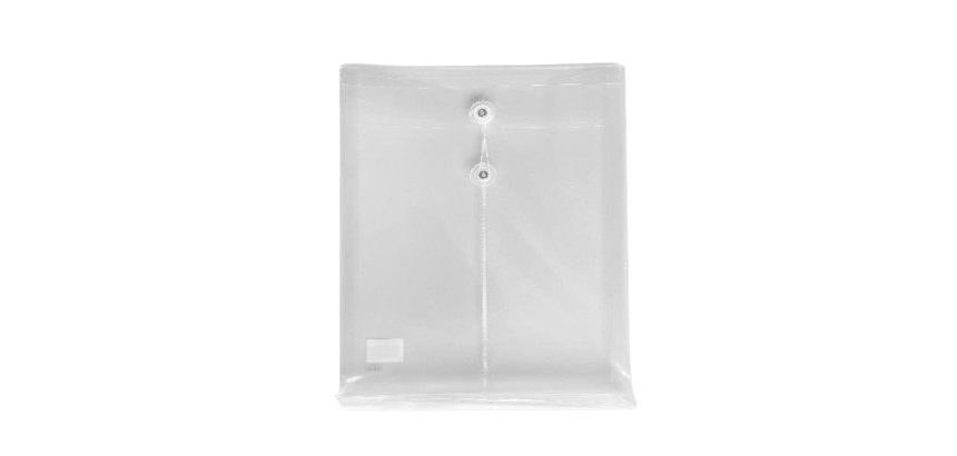 Busta con laccio e soffietto - 25 x 33 cm - PP - trasparente - Lebez