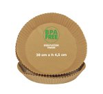 Vaschette cartaforno per friggitrice ad aria - in astuccio - diametro 20 cm - altezza 4,5 cm - avana - Perfetto Kitchen - conf. 50 p ezzi