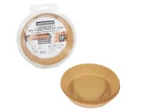 Vaschette cartaforno per friggitrice ad aria - in astuccio - diametro 16 cm - altezza 4,5 cm - avana - Perfetto Kitchen - conf. 50 p ezzi