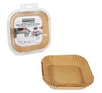Vaschette cartaforno per friggitrice ad aria - in astuccio - 16 x 16 x 4,5 cm - avana - Perfetto Kitchen - conf. 50 pezzi