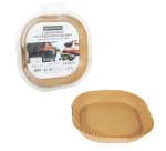 Vaschette cartaforno per friggitrice ad aria - in astuccio - 20 x 20 x 4,5 cm - avana - Perfetto Kitchen - conf. 50 pezzi