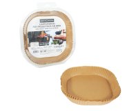 Vaschette cartaforno per friggitrice ad aria - in astuccio - 20 x 20 x 4,5 cm - avana - Perfetto Kitchen - conf. 50 pezzi