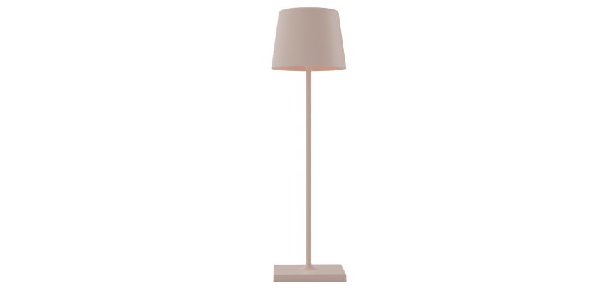 Lampada da tavolo 851 - ricaricabile - 8 x 30 cm - metallo - tortora - Palmina
