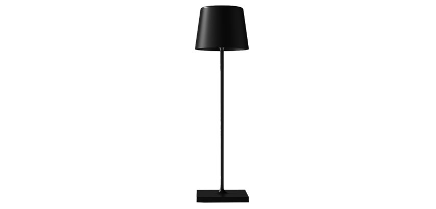 Lampada da tavolo 851 - ricaricabile - 8 x 30 cm - metallo - nero - Palmina