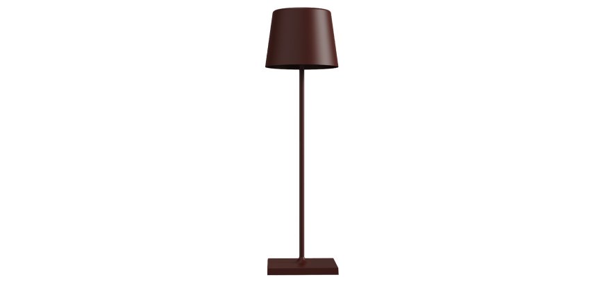 Lampada da tavolo 851 - ricaricabile - 8 x 30 cm - metallo - marrone - Palmina