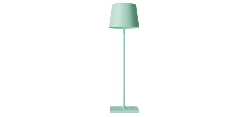 Lampada da tavolo 851 - ricaricabile - 8 x 30 cm - metallo - verde salvia - Palmina