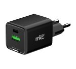 Caricatore USB -  20W -  1 USB-C + 1 USB-A - Nero - MKC Melchioni