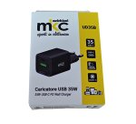 Caricatore USB -  35W -  1 USB-C + 1 USB-A - Nero - MKC Melchioni