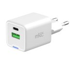 Caricatore USB -  35W -  1 USB-C + 1 USB-A - Bianco -MKC Melchioni