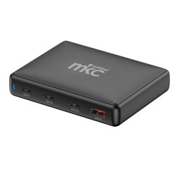 Caricatore USB -  140W -  3 USB-C + 1 USB-A - Nero -MKC Melchioni