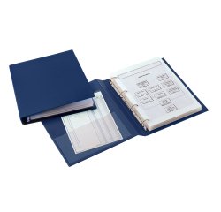 Raccoglitore Sanremo 2000 - 22 x 30 cm - 4 anelli a D 25 mm - dorso 4 cm - blu - Sei Rota