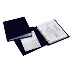 Raccoglitore Sanremo 2000 - 4 anelli a D 40 mm - dorso 5,5 cm - 22 x 30 cm - nero - Sei Rota