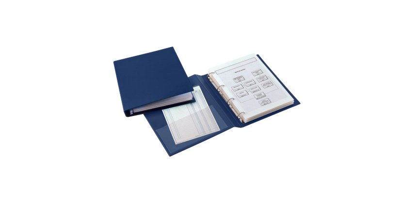 Raccoglitore Sanremo 2000 - 23 x 33 cm - 4 anelli a D 25 mm - dorso 4 cm - blu - Sei Rota