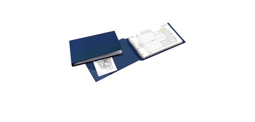 Raccoglitore Sanremo 2000 - 42 x 30 cm album - 4 anelli a D 25 mm - dorso 4 cm - blu - Sei Rota