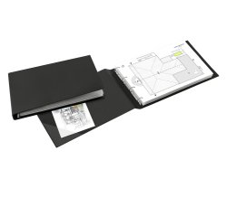 Raccoglitore Sanremo 2000 - 4 anelli a D 25 mm - dorso 4 cm - 42 x 30 cm (album) - nero - Sei Rota