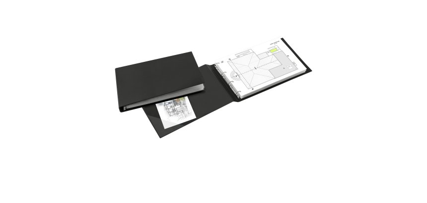 Raccoglitore Sanremo 2000 - 42 x 30 cm album - 4 anelli a D 25 mm - dorso 4 cm - nero - Sei Rota