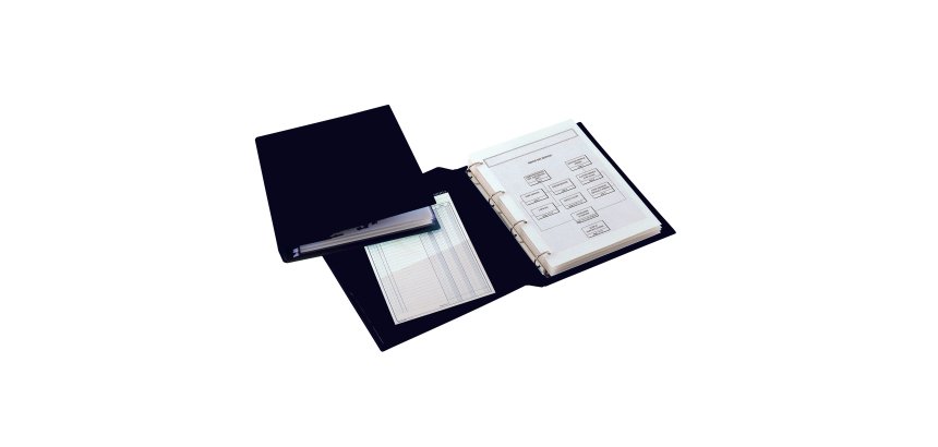 Raccoglitore Sanremo 2000 - 35 x 50 cm - 4 anelli a D 25 mm - dorso 4 cm - nero - Sei Rota