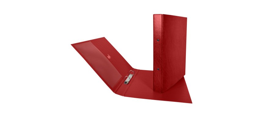 Raccoglitore Stelvio - 22 x 30 cm - 2 anelli a R 25 mm - dorso 3 cm - rosso - Sei Rota
