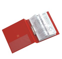 Raccoglitore Stelvio - 2 anelli quadri 65 mm - dorso 9 cm - 22 x 30 cm - rosso - Sei Rota