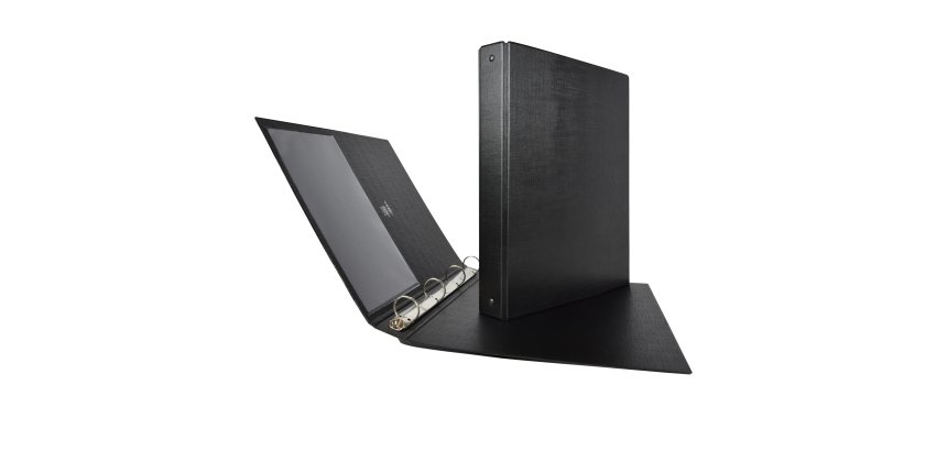 Raccoglitore Stelvio - 22 x 30 cm - 4 anelli a R 25 mm - dorso 3 cm - nero - Sei Rota
