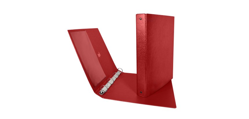 Raccoglitore Stelvio - 22 x 30 cm - 4 anelli a R 25 mm - dorso 3 cm - rosso - Sei Rota