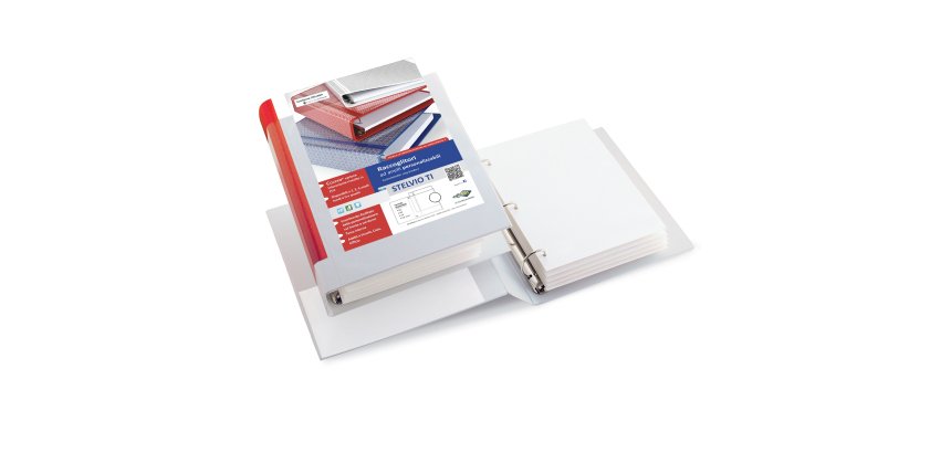 Raccoglitore personalizzabile Stelvio TI - A5 - 3 anelli a D 30 mm - dorso 4 cm - bianco - Sei Rota