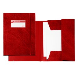 Cartellina 3 lembi Archivio 3L F - con elastico - Colpan - 25 x 35 cm - rosso - Sei Rota