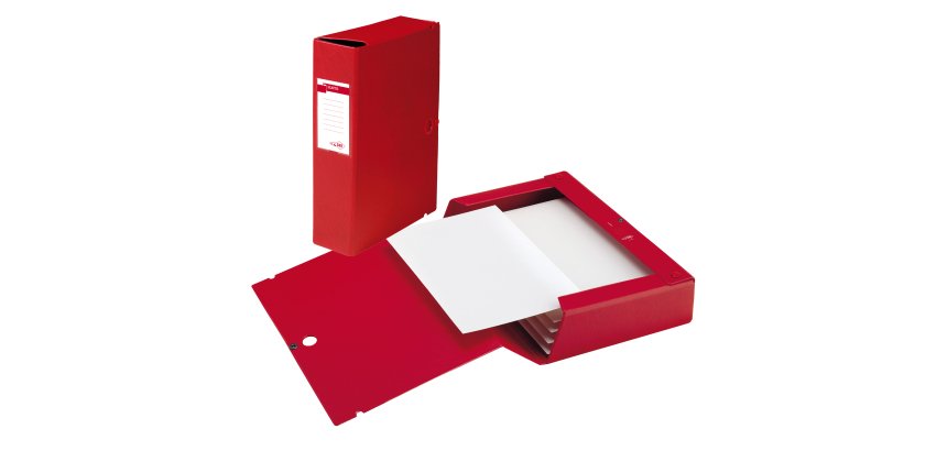 Scatola archivio Scatto - dorso 8 cm - 25 x 35 cm - rosso - Sei Rota