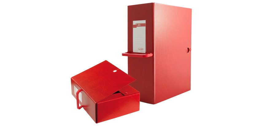 Scatola archivio Big 200 - con maniglia - dorso 20 cm - 25 x 35 cm - rosso - Sei Rota