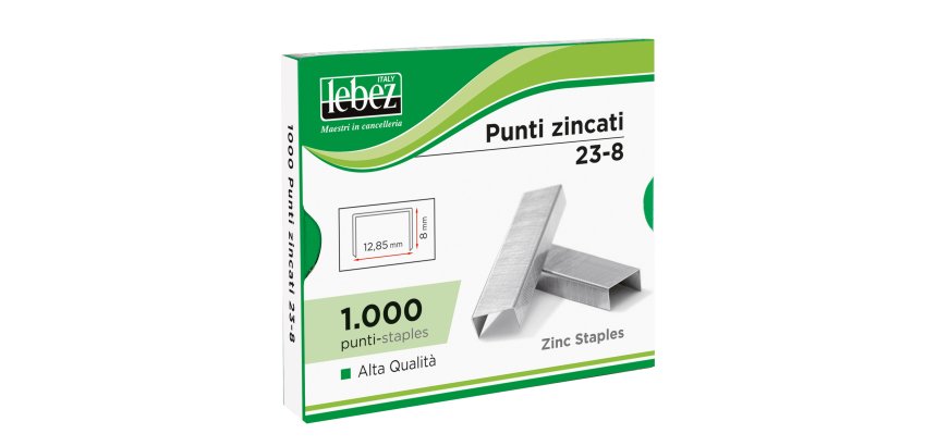 Punti KH - 23/8 - alti spessori - acciaio zincato - metallo - Lebez - conf. 1000 pezzi