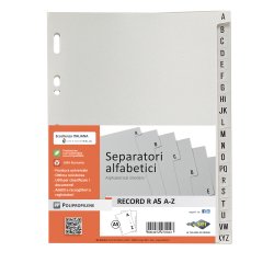 Separatore alfabetico A/Z Record R - PPL - 15x21 cm - A5 - grigio - Sei Rota